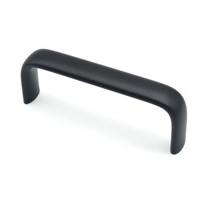 Oval Shaped Black Aluminum Industrial Drawer Pulls White