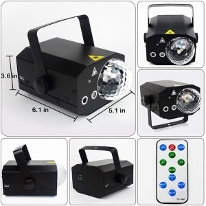 Party Disco Ball Light DJ Disco Mini Stage Lights Sound Activated Remote Control
