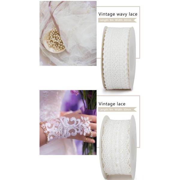 Wholesale Embroidered Flower Lace sewing Fabric Roll White Lace Ribbon lace