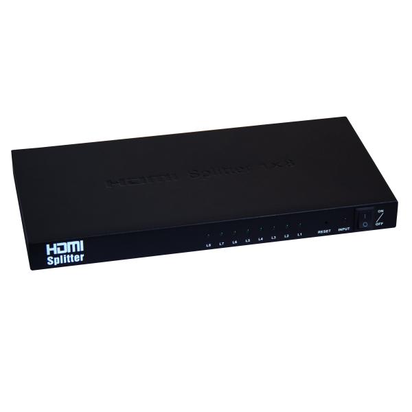 1.4a 1x8 8 port hdmi splitter for TV Video Splitter 8 Port HDMI Splitter 1 In 8 Out