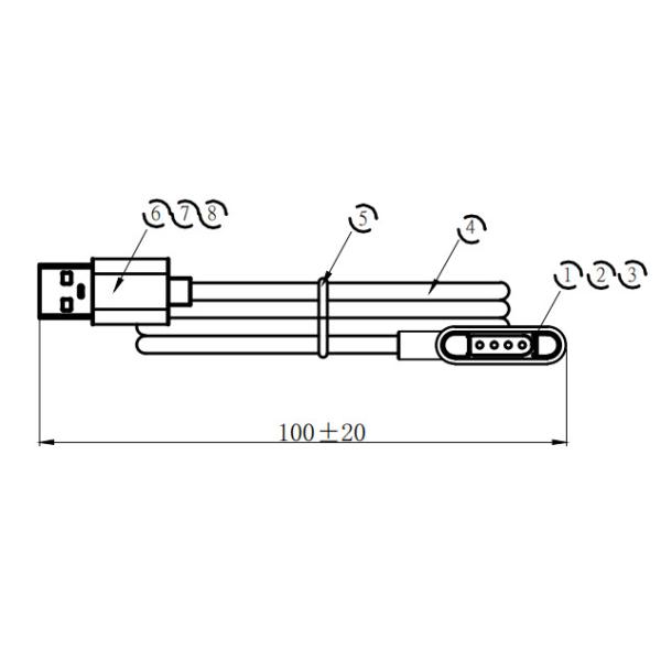 4Pin Male And Female Magnetic Cable Connector For Household Products With TPE Cable