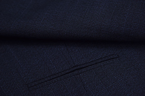 Customized Mens Tailored Vest Navy Check Anti Wrinkle OEM Service