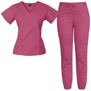 factory custom logo solid color scrub top and pants stretch scrub uniform