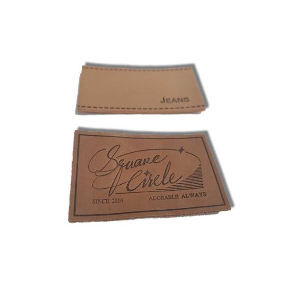 Custom Brand Logo Heat Press Real Genuine Pu Fake Leather Self Adhesive Patch Jeans Oeko Tex for Furniture