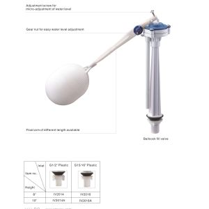 1.6Mpa 1/2" Adjusting Cistern Fill Valve For Toilet Tank