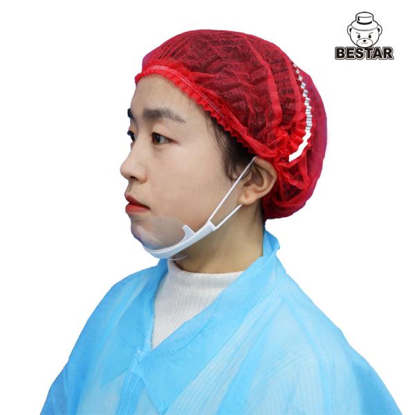 Buy Lightweight Red Disposable Nonwoven Cap Non Woven Clip Cap 18'' at wholesale prices