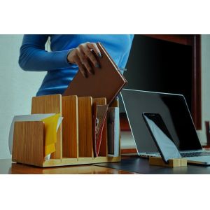 hot selling bamboo book holder brochure holder using office home with factory