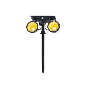 Human Motion Sensor Twin LED SpotLight Solar Panel Wall Light