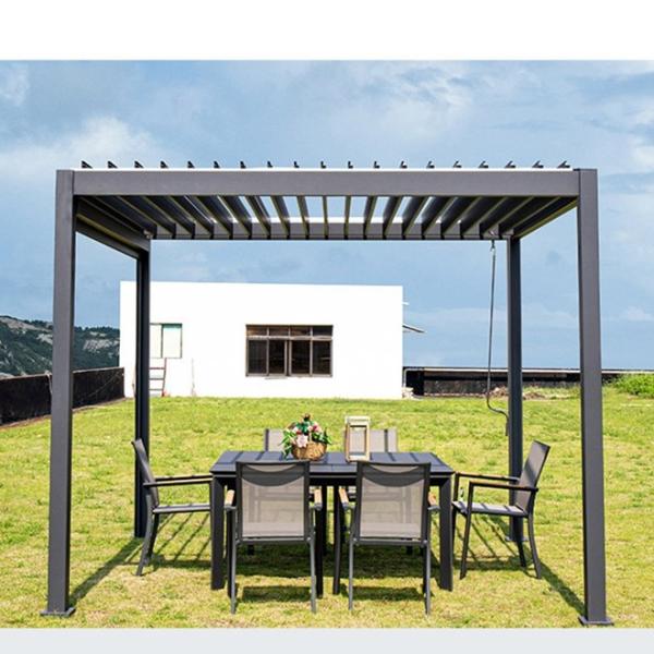 Waterproof Metal Gazebo Electric Flip Louvers Aluminium Pergola With Louvered