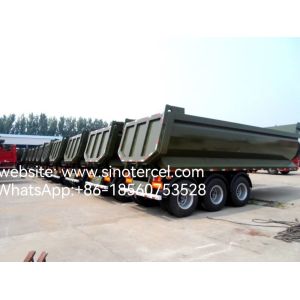 3 Axles Dumping Tipper Semi Trailer efficient loading and unloading U type
