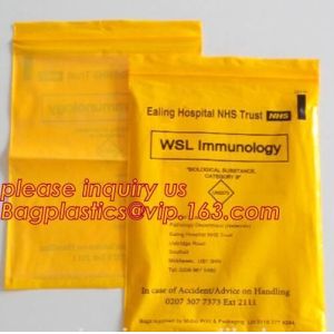Professional Customized Medical Lab Hospital Kangaroo k Bag Yellow Specimen