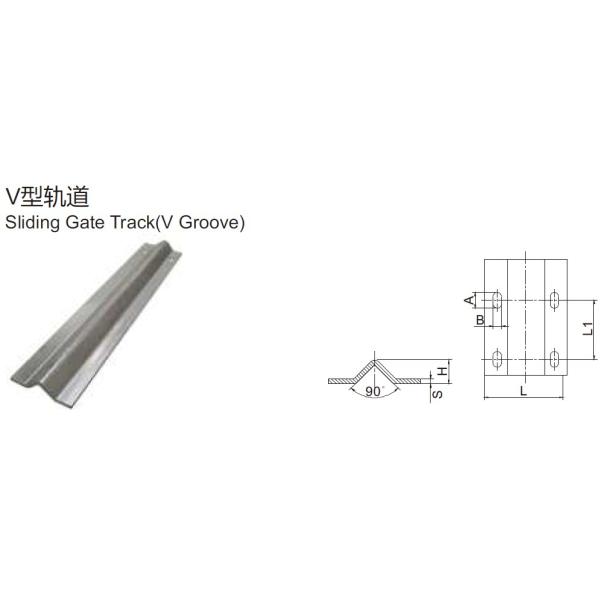 V Groove Galvanized Steel Sliding Gate Floor Track Rail 3m 6m