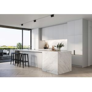 China Assemble Custom L Shaped Lacquer White Shaker Kitchen Cabinets on sale