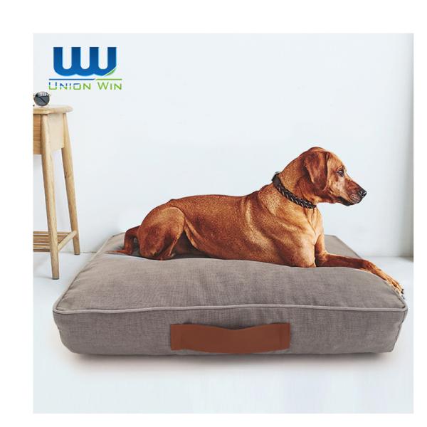 Buy Orthopedic Foam Linen Polyester Washable Dog Bed Super Thick at wholesale prices