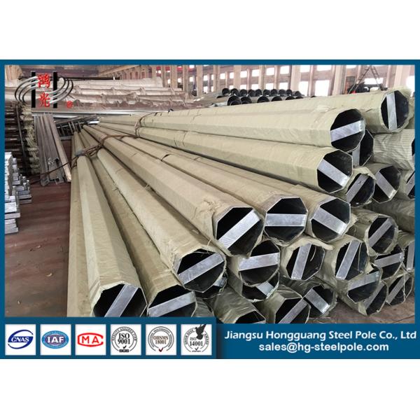 Steel Tubular Electrical Power Poles / Transmission Line Poles ASTM A123
