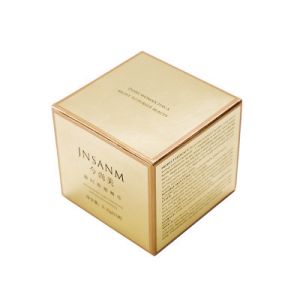 Gold Papercard Glossy Surface Small Cosmetic Boxes CMYK Printing