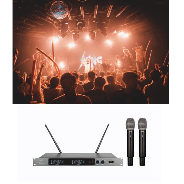 Microphone Wireless Professional System UHF Mic Automatic Frequency 80M Party