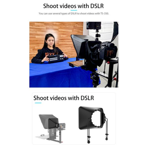 Universal Mobile Phone and Pad Prompting Teleprompter for Live Shooting TS-350Pro
