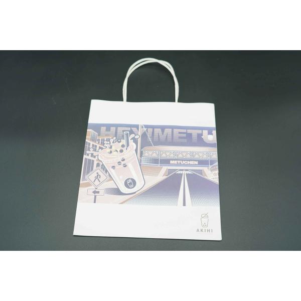White Unique Custom Printed Paper Bags Recyclable Extra Large Bottom
