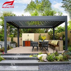 Smart Remote Controlled Aluminum Garden Pergola Waterproof Windproof Gazebo