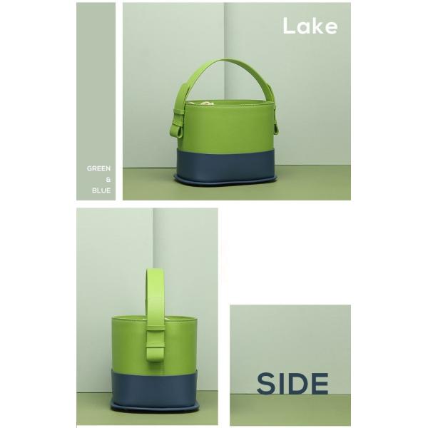 Green Bucket Handbags Cowhide Leather Multi Color Shoulder Bags For Women