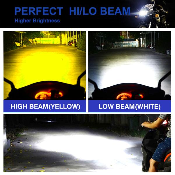 1100LM 11W AC DC Ba20d H4 H6 H6M HS1 Ceramic COB Motorcycle Headlight Bulb High Low Beam