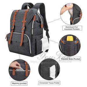 Waterproof Diaper Bag Backpack Nappy Bag with Changing Pad