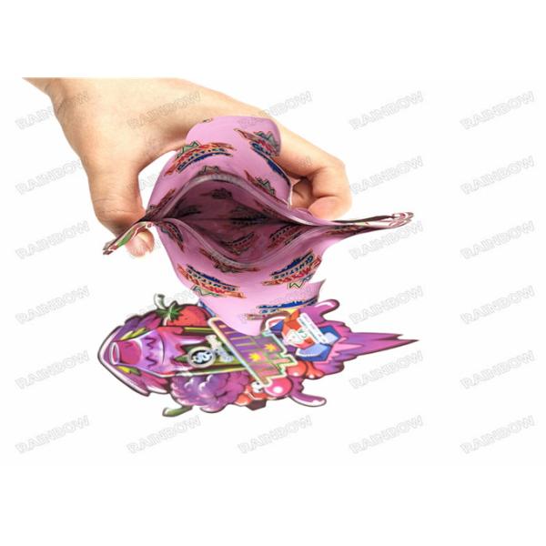 Holograph Custom Shaped Aluminum Soft Touch 3.5g food packaging Mylar Bags Die Cut Pouches