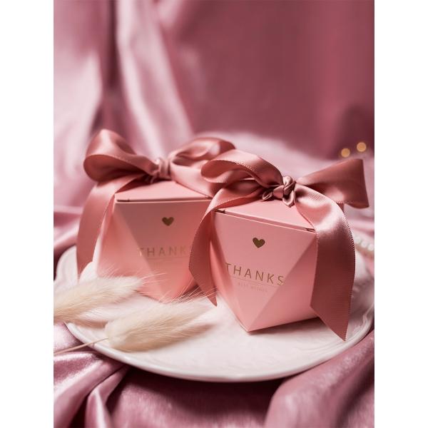 Pink European Type Fancy Paper Boxes Folding Food Candy Packaging For Wedding Gifts Party