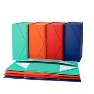 Orange Cardboard Treat Boxes / Collapsible Gift Box With Magnetic Closure