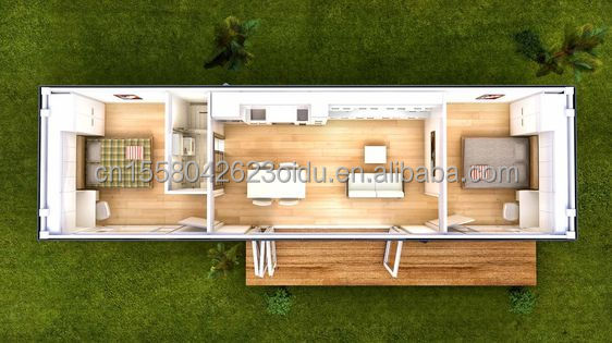 40ft Container House Fast Constructed Steel Prefabricated Two and Three Bedrooms with Ensuite Bathroom for Hotels Residences