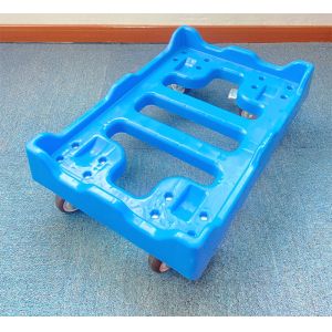 Pp Durable Castered Plastic Trolley , Plastic Dolly With Wheels