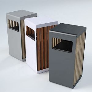 Commercial W400mm 45L Outdoor Wooden Trash Can