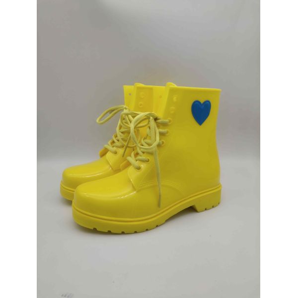 Multi Colored PVC Martin Women's Rain Boots Light Weight Waterproof Ankle Boots