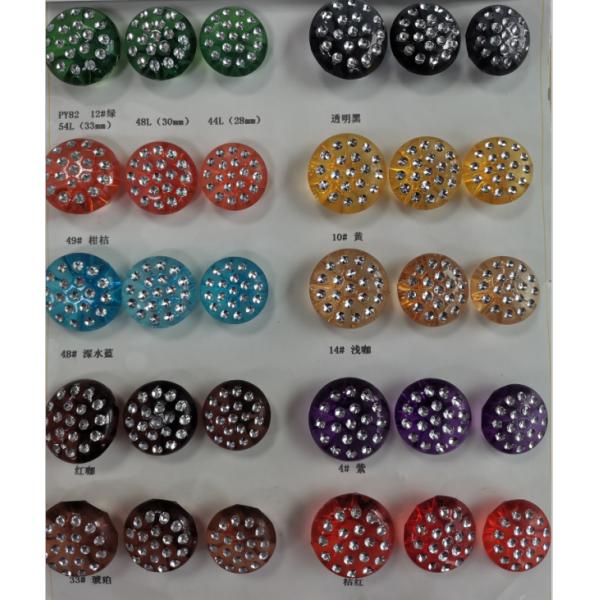 wholesale large quantity plastic shirt coat button shine stone button for garment