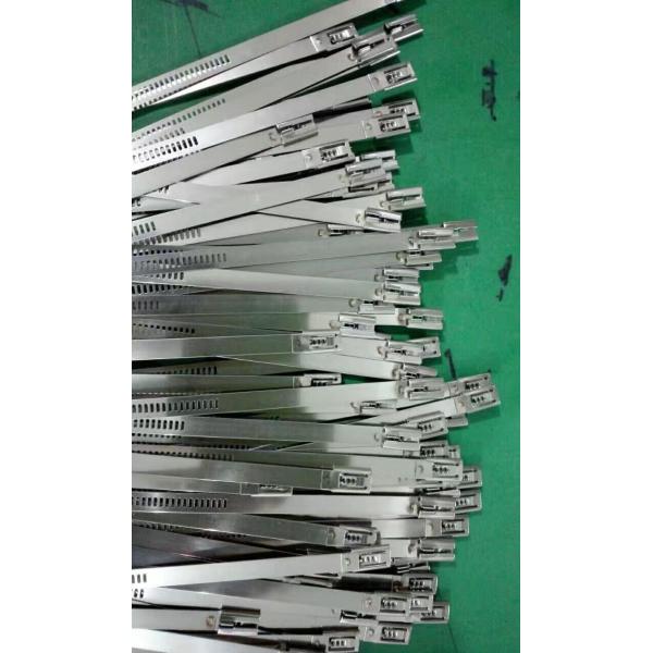 Self Locking Stainless Steel Ladder Cable Ties With Flat And Low Profile Head