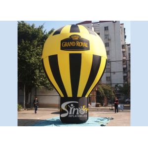 5 meters high black N yellow Grand Royal advertising inflatable roof top balloon
