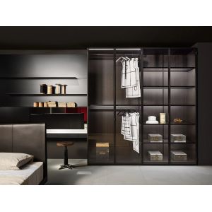 Bespoke Modern PET Wardrobe with Vanity Table Custom Bedroom Closet
