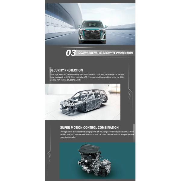 2023 GAC Trumpchi GS8 Gasoline Hybrid Cars Automatic Gear Box Hydraulic Steering System