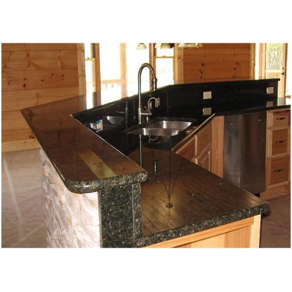 Verde Uba Tuba Granite Countertops , Granite Kitchen Island Countertop Custom
