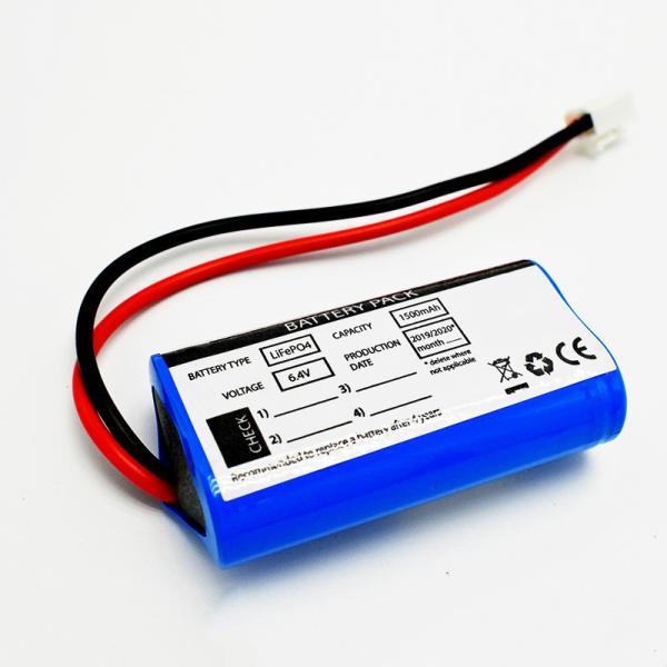 Rechargeable 18650 Emergency Light Lithium Battery LiFePO4 6.4V 1500MAh