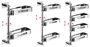 Quality 4 Tiers Adjustable Wall Mounted Kitchen Shelf With Mirror Polishing Finish for sale