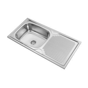 Above Counter Big Basin SS Kitchen Sink With Single Drainboard