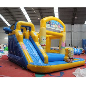 Quality Custom Logo Printed Inflatable Bouncer and Slide Combo for Outdoor Activities for sale