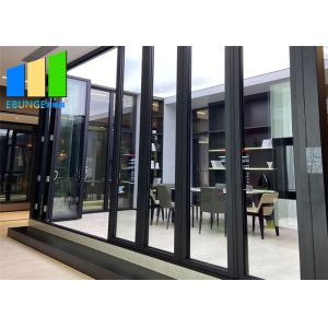 Aluminum Double Glass Soundproof Folding Door Exterior Accordion Door