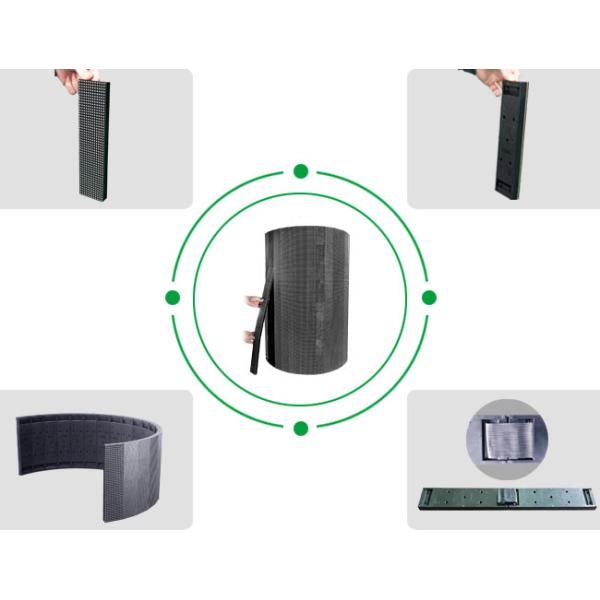 Black Curved LED Screen Outdoor Advertising Digital Display 3000Cd / M² 62.5x250 MM