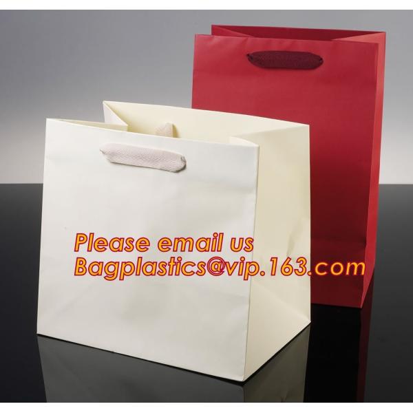Gold foil stamp matt laminated black handle rope hair extension packaging bag red paper bag,Handle Brown Kraft Gift Pape