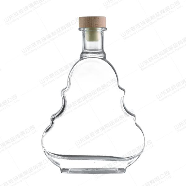 1L Creative Glass Bottle for Alcoholic Beverages Glass Lid Custom Label Transparent
