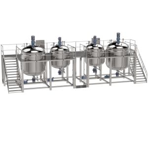 Hydraulic Lifting Liquid Detergent Mixer Machine Including Vacuum System