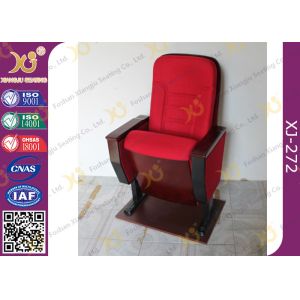 China Public Folded Veneer Auditorium Chairs / Red Lecture Hall Seating on sale